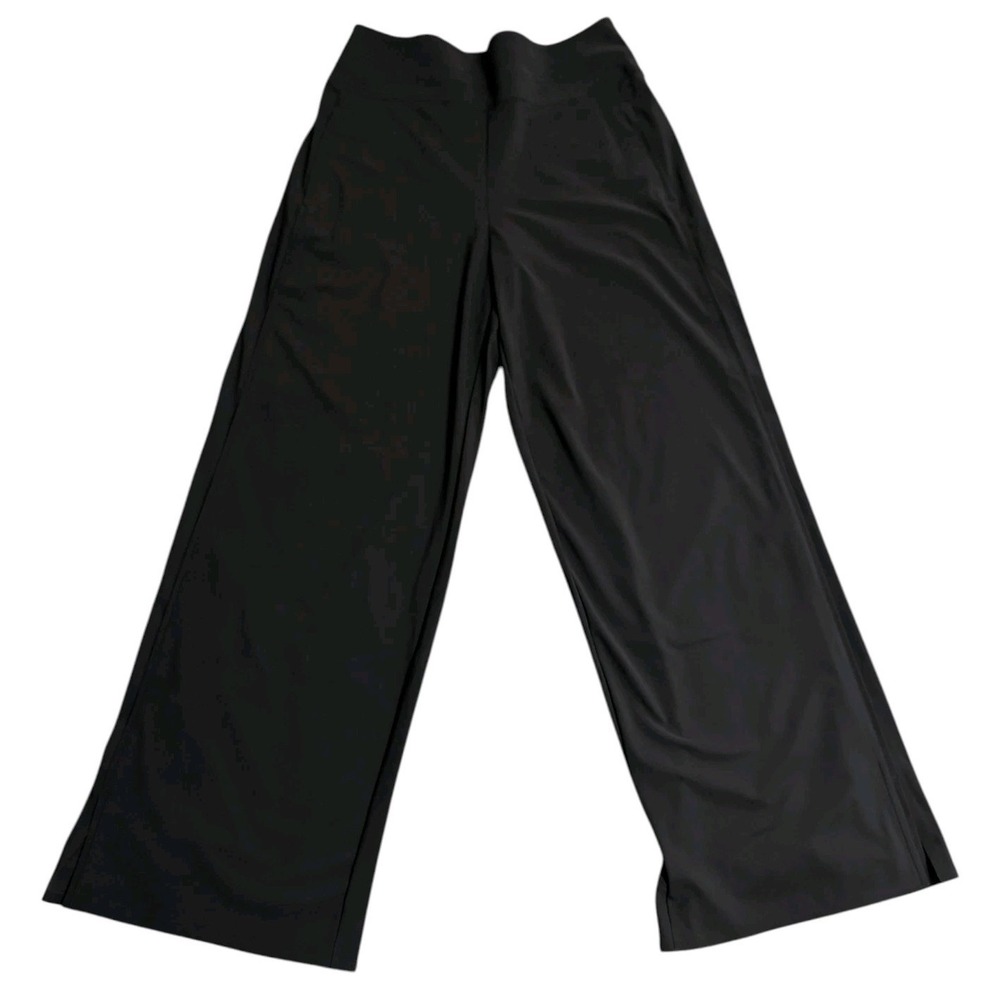 Athleta Cosmic Wide Leg Pants Womens 6 Black High Rise Stretch Travel 587316